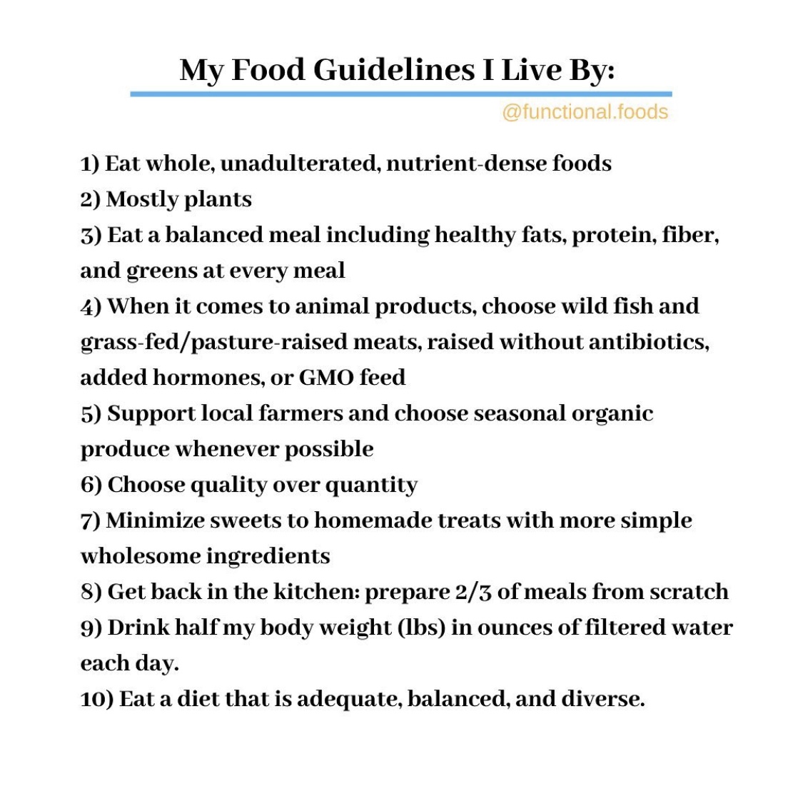 Food Guidelines I live By